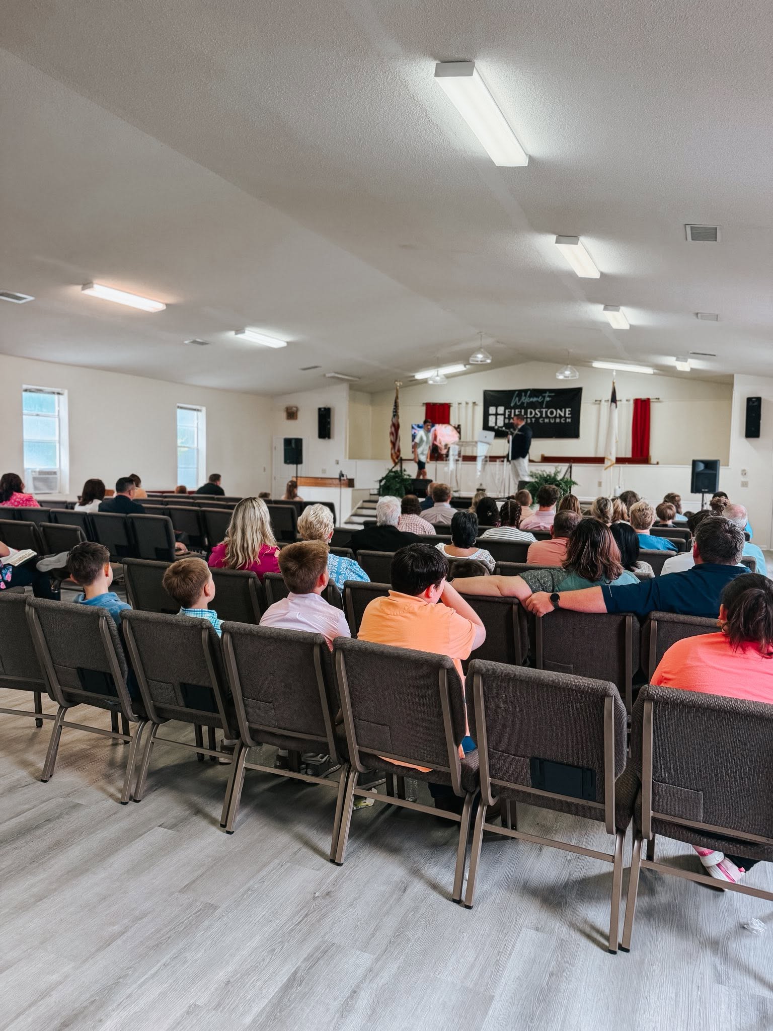 Fieldstone Baptist Church congregation gathered for Sunday worship